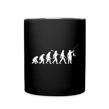 Evolution - Fishing - Anglers - Catching Fish - Full Colour Mug - black - Front