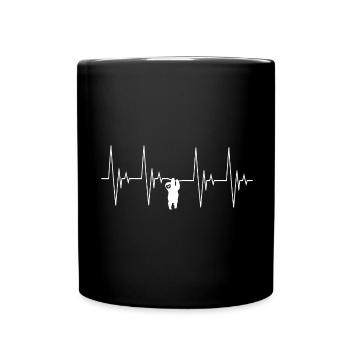 Faultier Faulenzer Silhouette EKG Herzschlag Tiere - Tasse einfarbig - Schwarz - Vorne
