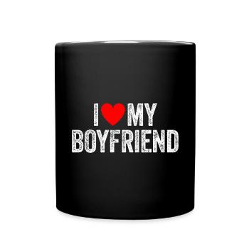 I Love My Boyfriend Valentine's Day Boyfriend - Full Colour Mug - black - Front
