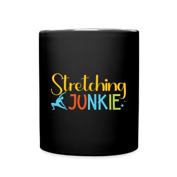 Yoga Stretching Junkie Funny Yoga - Tasse einfarbig - Schwarz - Vorne