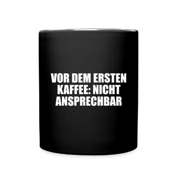 Café : Ne répond pas avant le premier café - Mug uni - noir - Devant