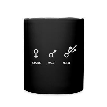 Nerd Shirt Nerdy Geek Computerfreak Geschenk - Tasse einfarbig - Schwarz - Vorne