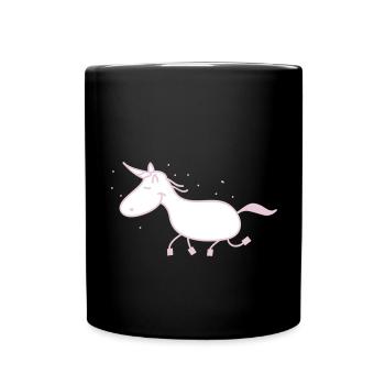 Einhorn - Tasse einfarbig - Schwarz - Vorne