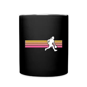 Basketball Frau Bunt Mädchen - Tasse einfarbig - Schwarz - Vorne