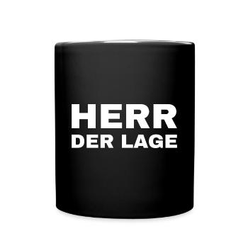 Herr der Lage - Tasse einfarbig - Schwarz - Vorne