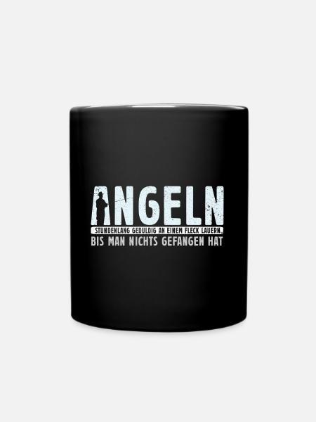Angler Angel Geschenk Für Angler - Tasse einfarbig - Schwarz