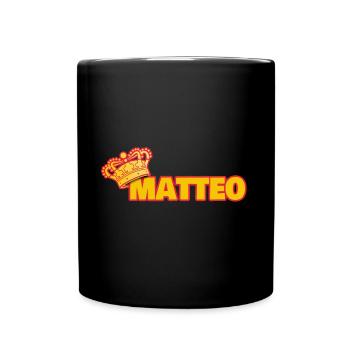 Krone für Matteo - Tasse einfarbig - Schwarz - Vorne