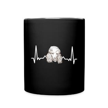Herzschlag Puls Pudel Welpe Haustier Hundeliebhabe - Tasse einfarbig - Schwarz - Vorne