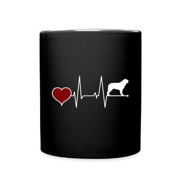St. Bernard Mama Heartbeat Heart - Full Colour Mug - black - Front