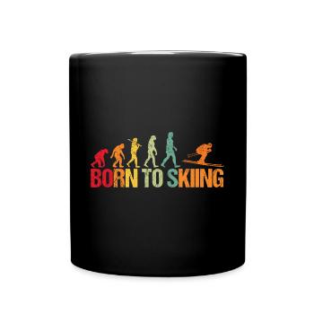 Evolution of Skiing - Full Colour Mug - black - Front