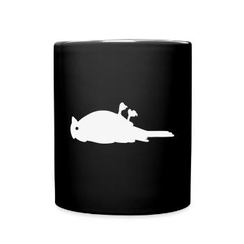Vogel auf dem Rücken - Tasse einfarbig - Schwarz - Vorne