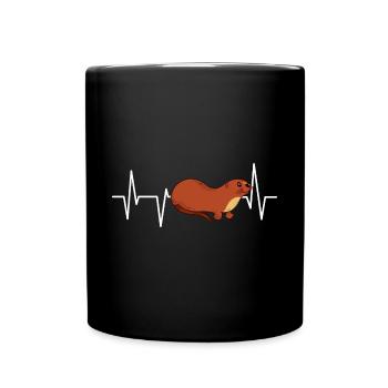 Drôle Loutre Mignon Animal Loutre de mer Fun Sweetheart - Mug uni - noir - Devant