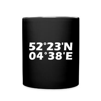 Coordonnées de Haarlem - Mug uni - noir - Devant
