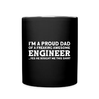 Stolzer Papa Vater Ingenieur Vater Familie - Tasse einfarbig - Schwarz - Vorne