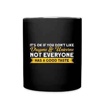 Dragon Dragon Unicorn Unicorn Lovers - Full Colour Mug - black - Front