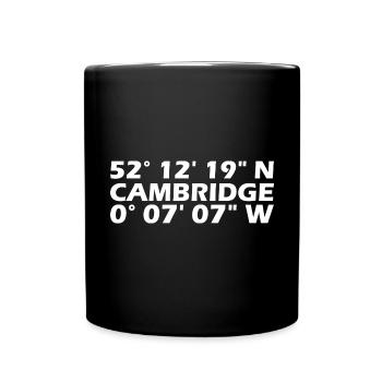 Cambridge Koordinaten - Tasse einfarbig - Schwarz - Vorne