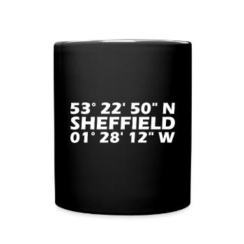 Sheffield coordinates - Full Colour Mug - black - Front