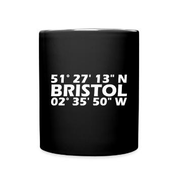 Bristol Koordinaten - Tasse einfarbig - Schwarz - Vorne