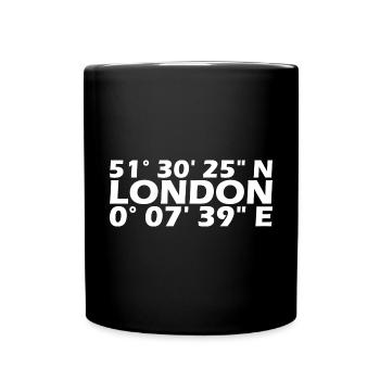 Coordonnées de Londres - Mug uni - noir - Devant