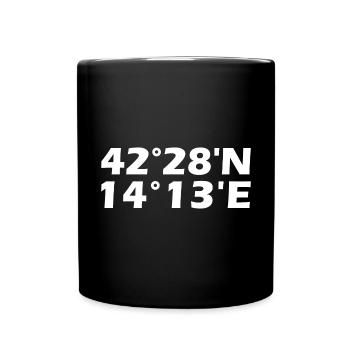 Coordonnées de Pescara - Mug uni - noir - Devant