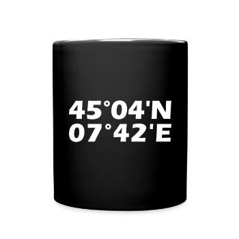 Turin Koordinaten - Tasse einfarbig - Schwarz - Vorne