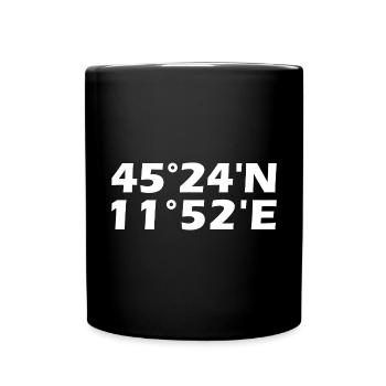 Padua Koordinaten - Tasse einfarbig - Schwarz - Vorne