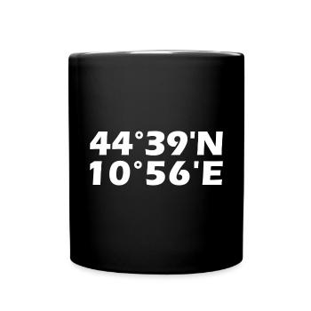Modena Koordinaten - Tasse einfarbig - Schwarz - Vorne