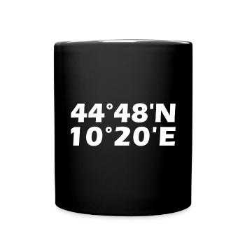 Parma Koordinaten - Tasse einfarbig - Schwarz - Vorne