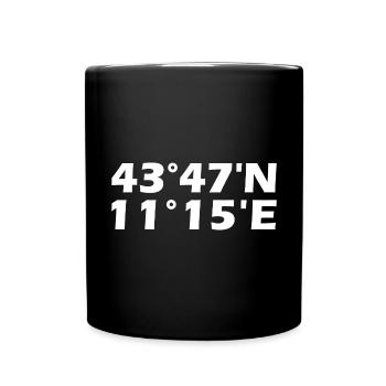 Florenz Koordinaten - Tasse einfarbig - Schwarz - Vorne