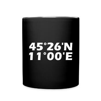 Coordonnées de Vérone - Mug uni - noir - Devant