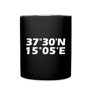 Coordonnées de Catane - Mug uni - noir - Devant