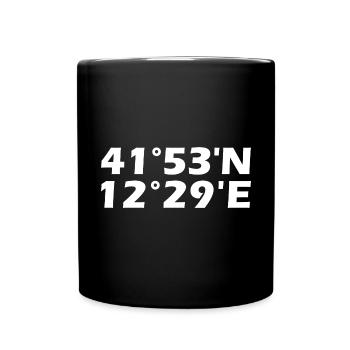 Rom Koordinaten - Tasse einfarbig - Schwarz - Vorne