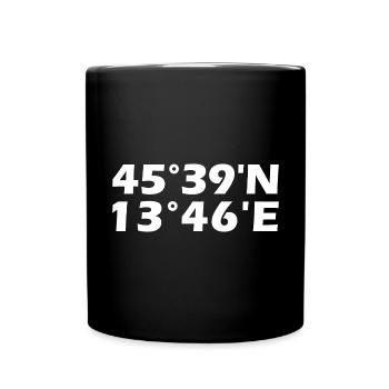 Coordonnées de Trieste - Mug uni - noir - Devant
