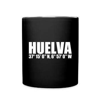 Huelva Koordinaten - Tasse einfarbig - Schwarz - Vorne