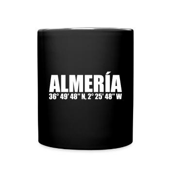 Almería Koordinaten - Tasse einfarbig - Schwarz - Vorne