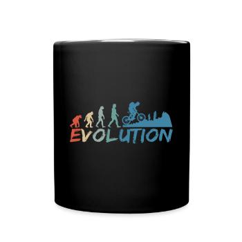 MTB Mountain bike Papa Dad Mtb Evolution Retro - Tasse einfarbig - Schwarz - Vorne