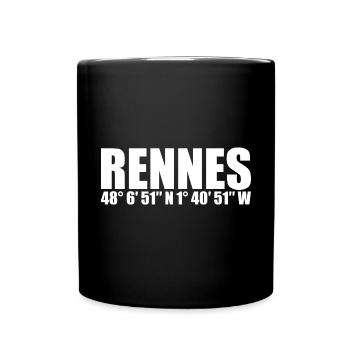 Rennes coordinates - Full Colour Mug - black - Front