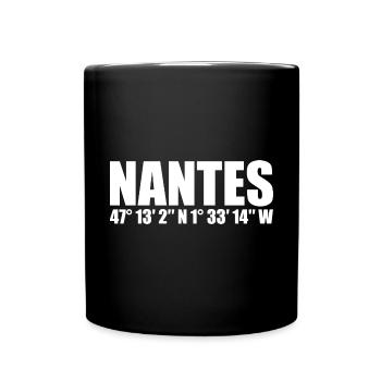 Nantes Koordinaten - Tasse einfarbig - Schwarz - Vorne