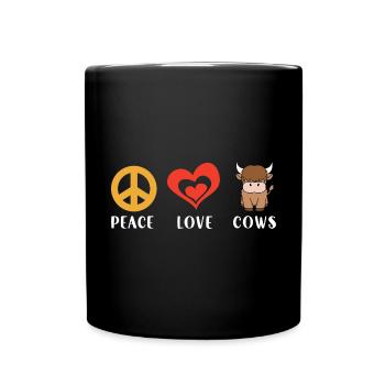 Scottish Highland Cattle Cow - Tasse einfarbig - Schwarz - Vorne