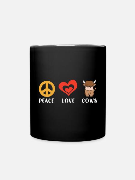 Scottish Highland Cattle Cow - Tasse einfarbig - Schwarz