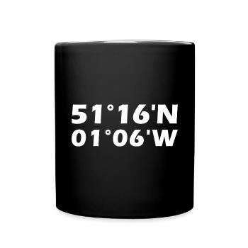 Basingstoke coordinates - Full Colour Mug - black - Front