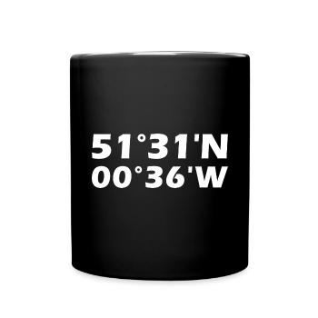Slough Koordinaten - Tasse einfarbig - Schwarz - Vorne