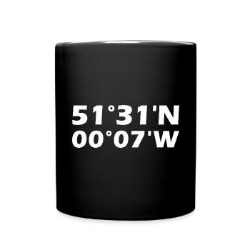 Coordonnées de Londres - Mug uni - noir - Devant