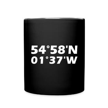 Newcastle upon Tyne Koordinaten - Tasse einfarbig - Schwarz - Vorne