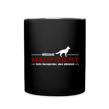 Belgian Malinois Malifiziert IGP Hundesport Hunde - Tasse einfarbig - Schwarz - Vorne