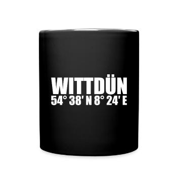 Wittdün Koordinaten - Tasse einfarbig - Schwarz - Vorne