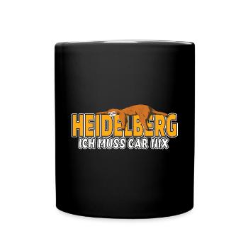 Heidelberg ich muss gar nix Faultier Heimat - Tasse einfarbig - Schwarz - Vorne