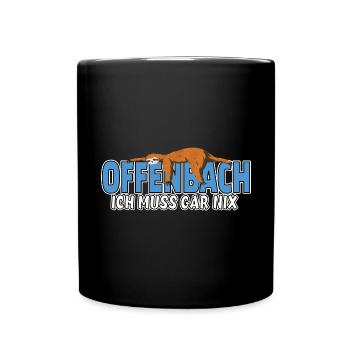 Offenbach ich muss gar nix Faultier Heimat - Tasse einfarbig - Schwarz - Vorne
