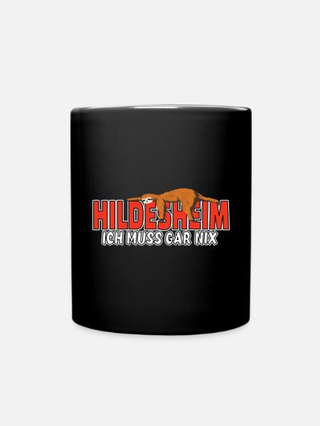 Hildesheim ich muss gar nix Faultier Heimat - Tasse einfarbig - Schwarz