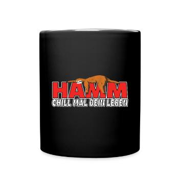 Hamm chill mal dein Leben Faultier Heimat - Tasse einfarbig - Schwarz - Vorne